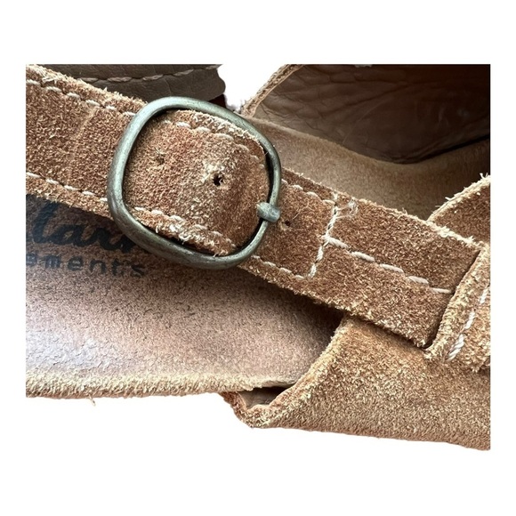 Clarks Elements Slingback Wedge Sandals Harwich Middy Tan Cognac‎ Suede size 7 M - Picture 8 of 9